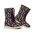 Watercolor Tropical Pattern Print Winter Boots