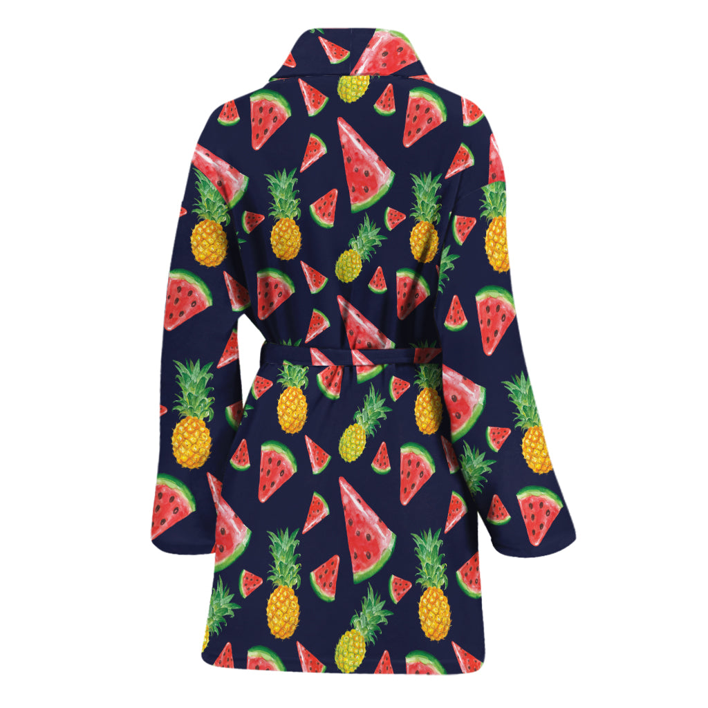 Watercolor Tropical Pattern Print Women's Bathrobe