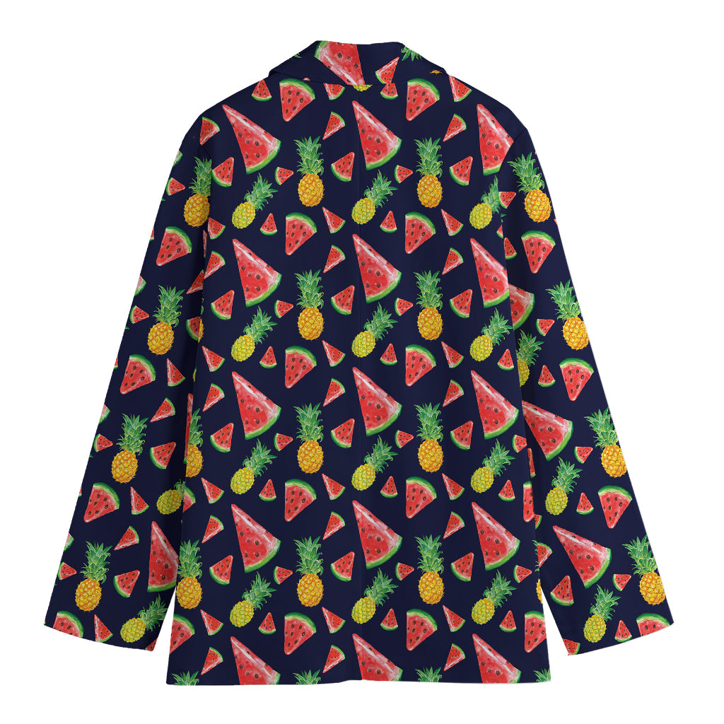Watercolor Tropical Pattern Print Women's Blazer