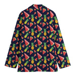 Watercolor Tropical Pattern Print Women's Blazer