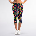 Watercolor Tropical Pattern Print Women's Capri Leggings