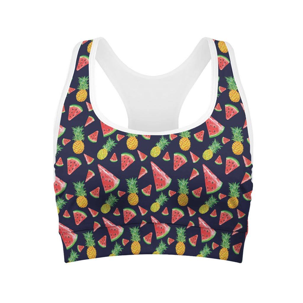 Watercolor Tropical Pattern Print Women's Sports Bra