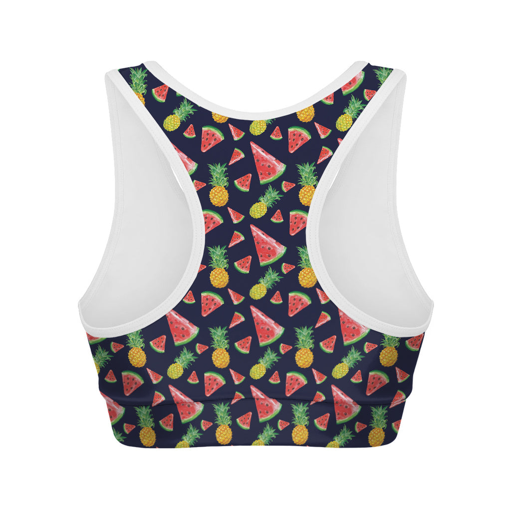 Watercolor Tropical Pattern Print Women's Sports Bra