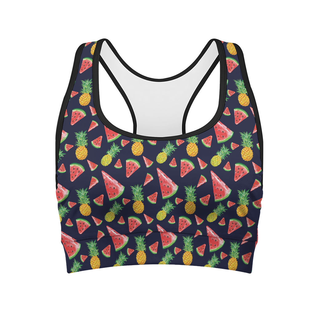 Watercolor Tropical Pattern Print Women's Sports Bra