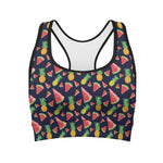 Watercolor Tropical Pattern Print Women's Sports Bra