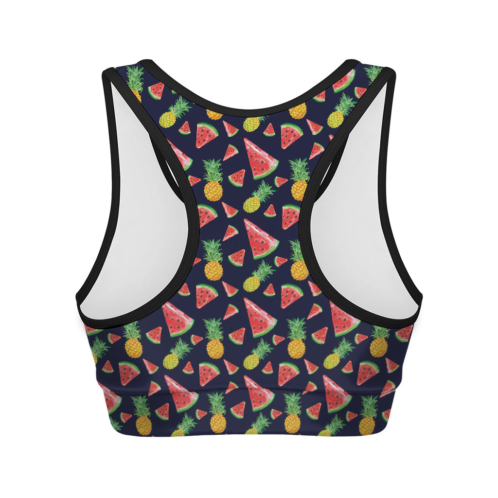 Watercolor Tropical Pattern Print Women's Sports Bra