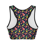 Watercolor Tropical Pattern Print Women's Sports Bra