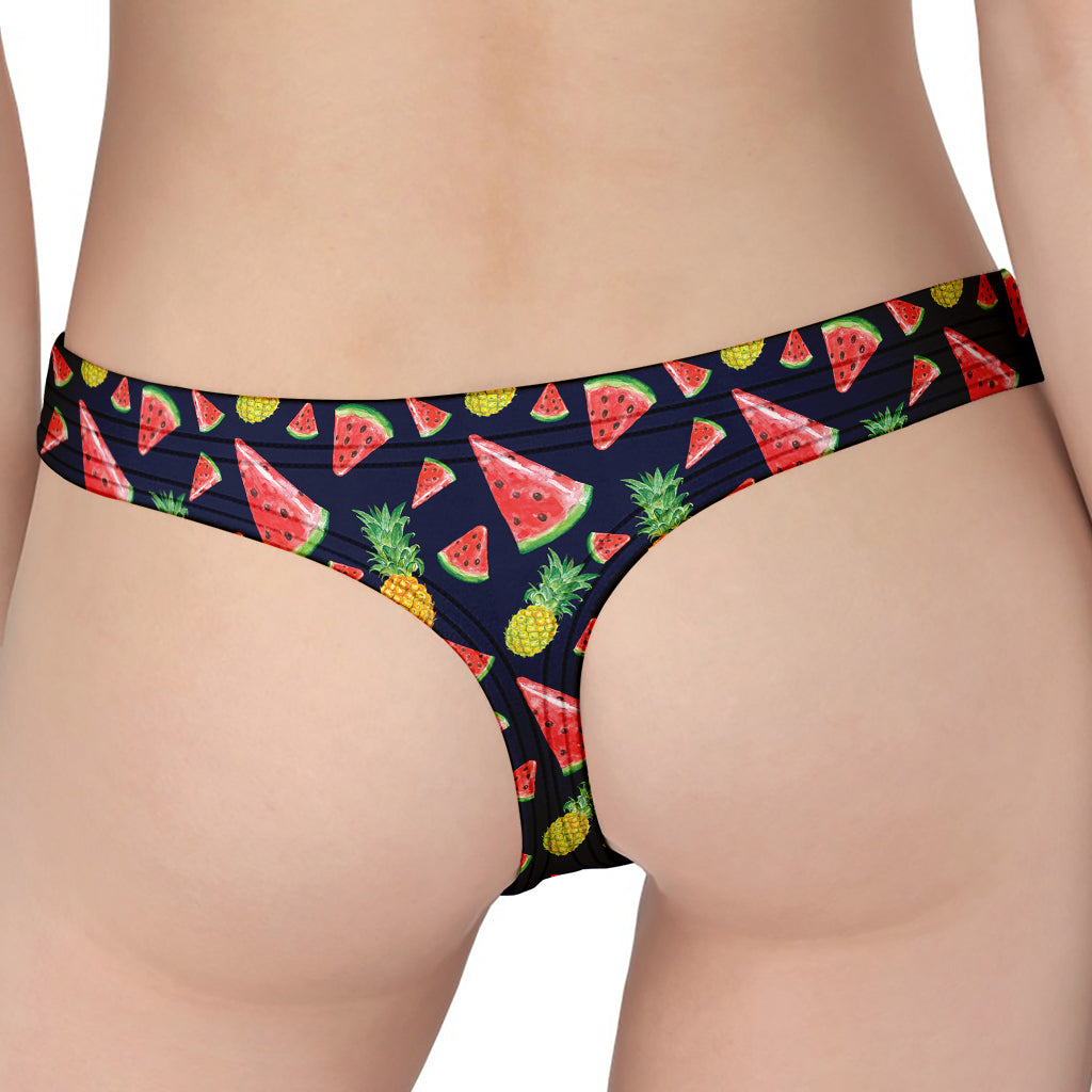 Watercolor Tropical Pattern Print Women's Thong