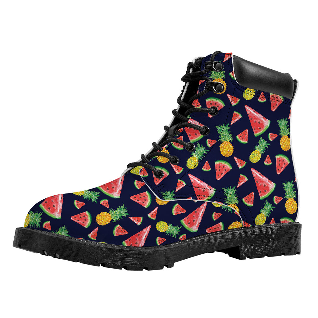Watercolor Tropical Pattern Print Work Boots