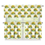 Watercolor Turtle Pattern Print 3 Piece Kitchen Curtains