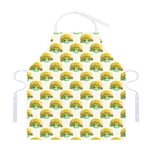 Watercolor Turtle Pattern Print Adjustable Apron