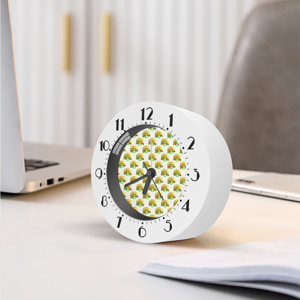 Watercolor Turtle Pattern Print Alarm Clock