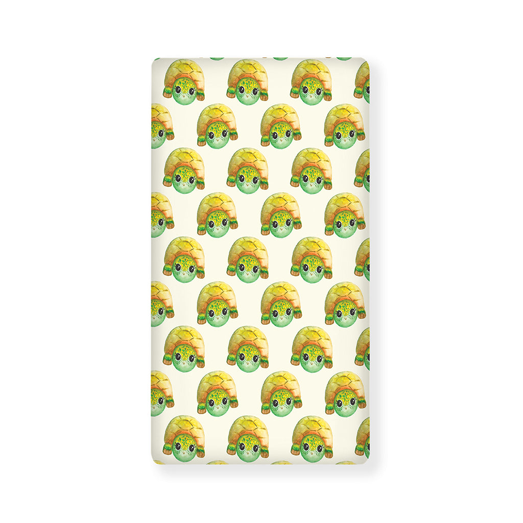 Watercolor Turtle Pattern Print Baby Crib Sheet