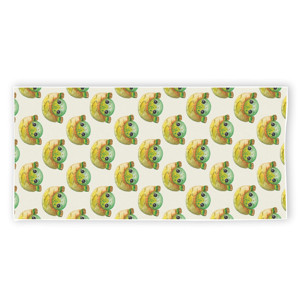 Watercolor Turtle Pattern Print Beach Towel