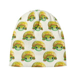 Watercolor Turtle Pattern Print Beanie