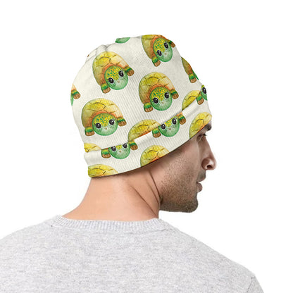 Watercolor Turtle Pattern Print Beanie