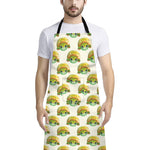 Watercolor Turtle Pattern Print Bib Apron With Pocket