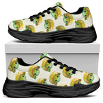 Watercolor Turtle Pattern Print Black Chunky Shoes