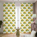Watercolor Turtle Pattern Print Dimout Pencil Pleat Curtains