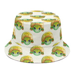 Watercolor Turtle Pattern Print Bucket Hat