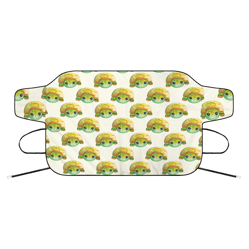 Watercolor Turtle Pattern Print Car Windshield Snow Cover