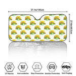 Watercolor Turtle Pattern Print Car Windshield Sun Shade