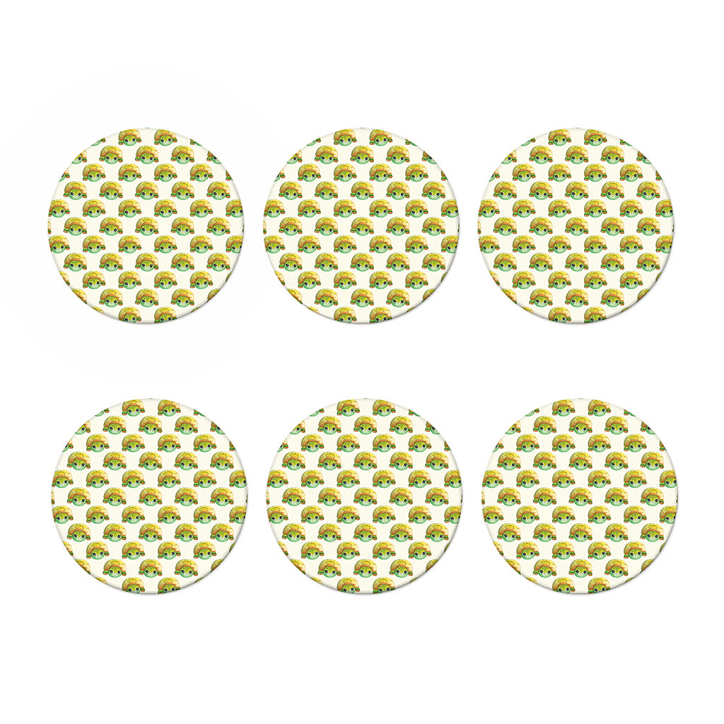 Watercolor Turtle Pattern Print Coaster Set