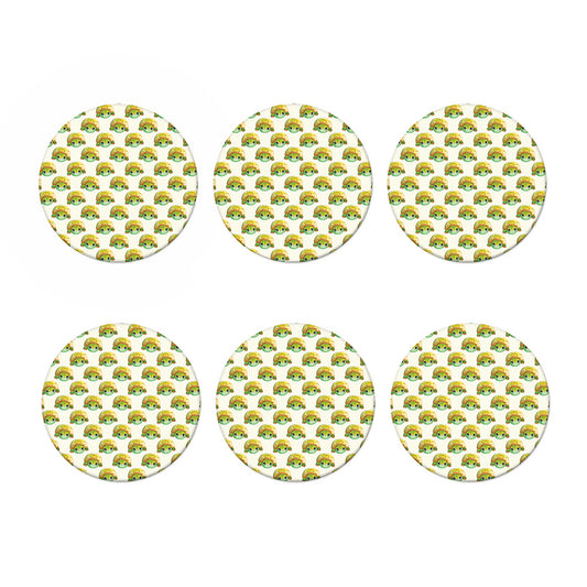 Watercolor Turtle Pattern Print Coaster Set