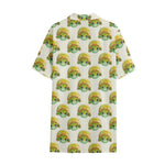 Watercolor Turtle Pattern Print Cotton Hawaiian Shirt