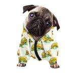 Watercolor Turtle Pattern Print Dog Zip Up Hoodie