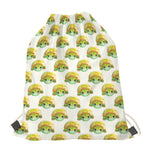 Watercolor Turtle Pattern Print Drawstring Bag