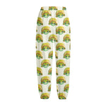 Watercolor Turtle Pattern Print Fleece Lined Knit Pants