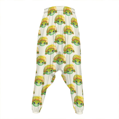 Watercolor Turtle Pattern Print Hammer Pants