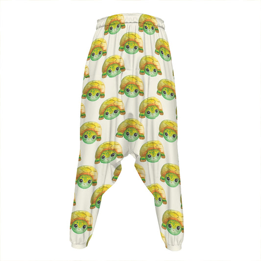 Watercolor Turtle Pattern Print Hammer Pants