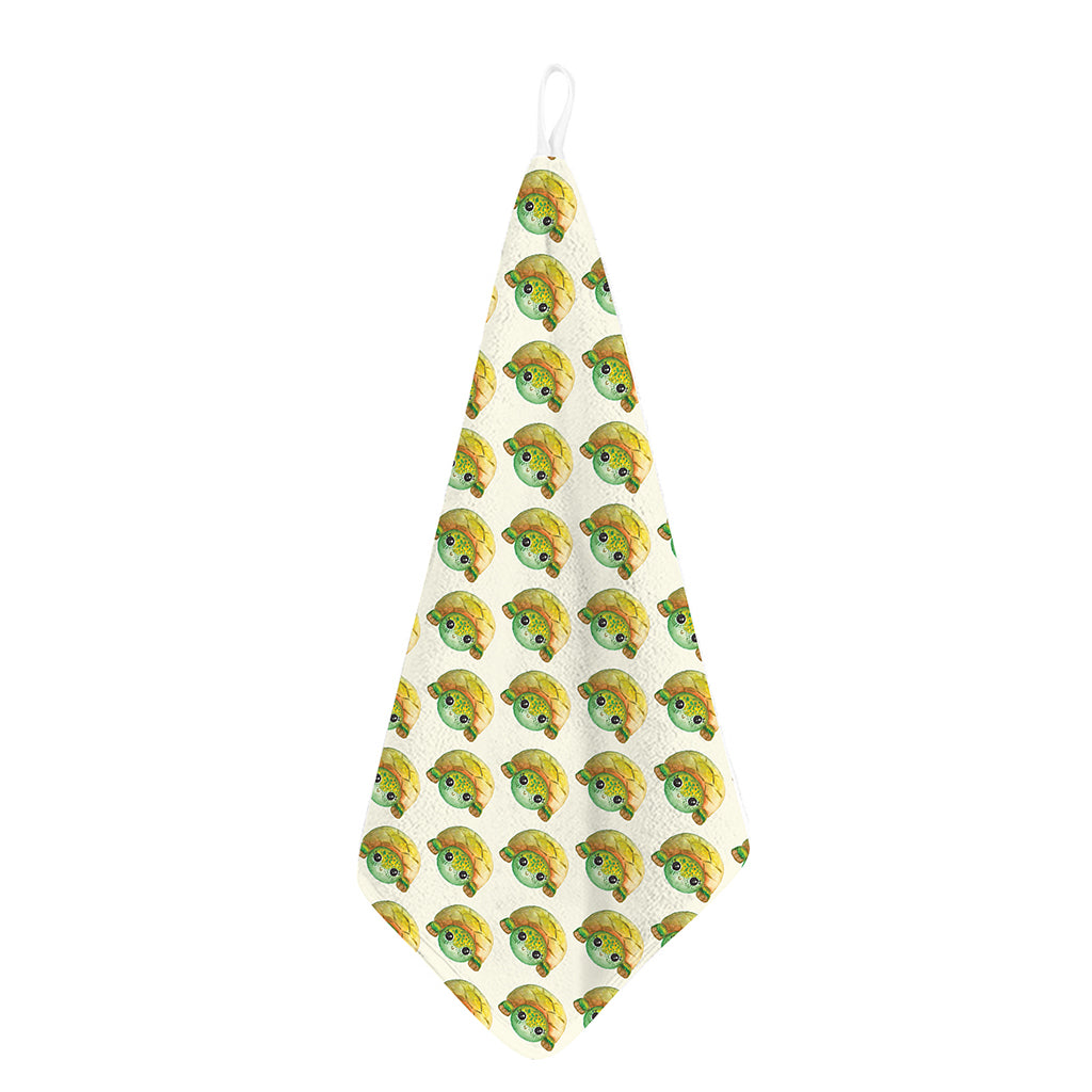 Watercolor Turtle Pattern Print Hand Towel