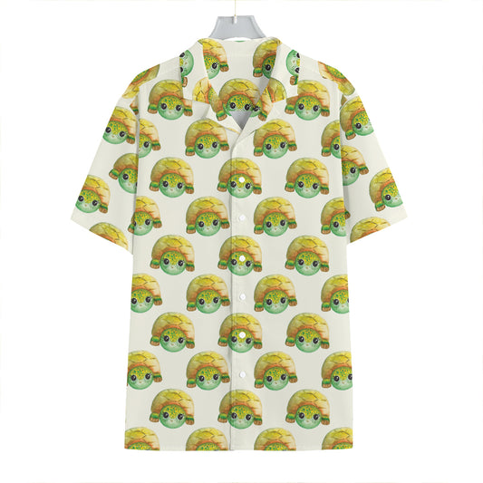 Watercolor Turtle Pattern Print Hawaiian Shirt