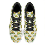 Watercolor Turtle Pattern Print High Top Leather Sneakers