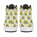 Watercolor Turtle Pattern Print High Top Leather Sneakers