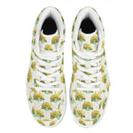 Watercolor Turtle Pattern Print High Top Leather Sneakers