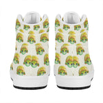 Watercolor Turtle Pattern Print High Top Leather Sneakers