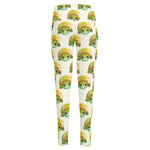 Watercolor Turtle Pattern Print High-Waisted Pocket Leggings