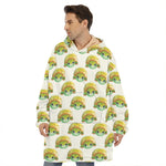 Watercolor Turtle Pattern Print Hoodie Blanket