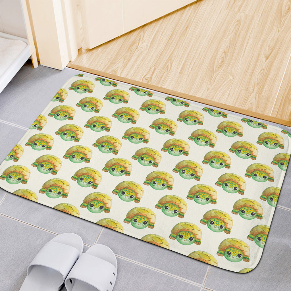 Watercolor Turtle Pattern Print Indoor Door Mat