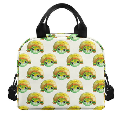 Watercolor Turtle Pattern Print Insulated Lunch Bag