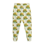 Watercolor Turtle Pattern Print Jogger Pants