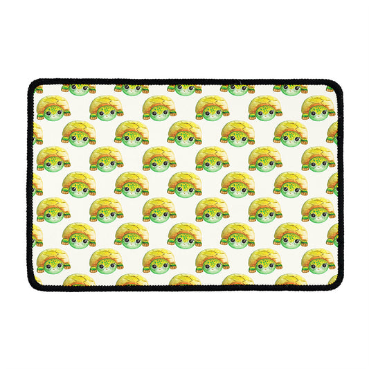Watercolor Turtle Pattern Print Kitchen Mat