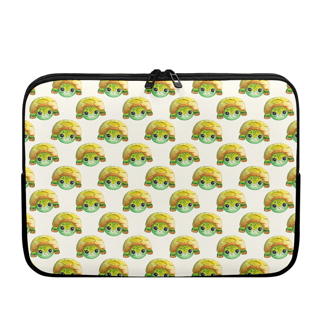 Watercolor Turtle Pattern Print Laptop Sleeve