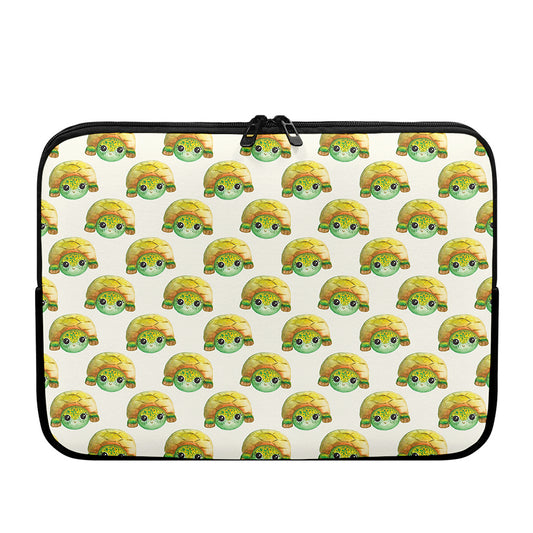 Watercolor Turtle Pattern Print Laptop Sleeve