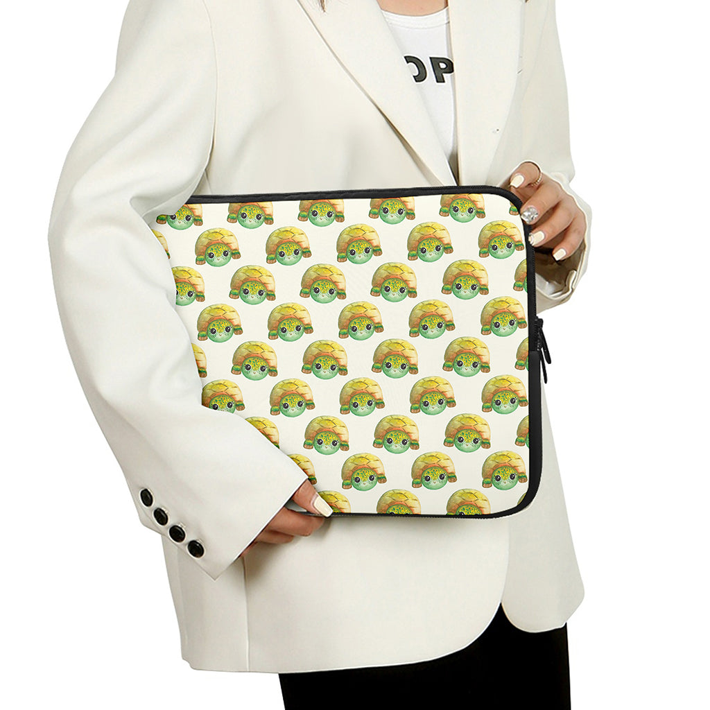 Watercolor Turtle Pattern Print Laptop Sleeve