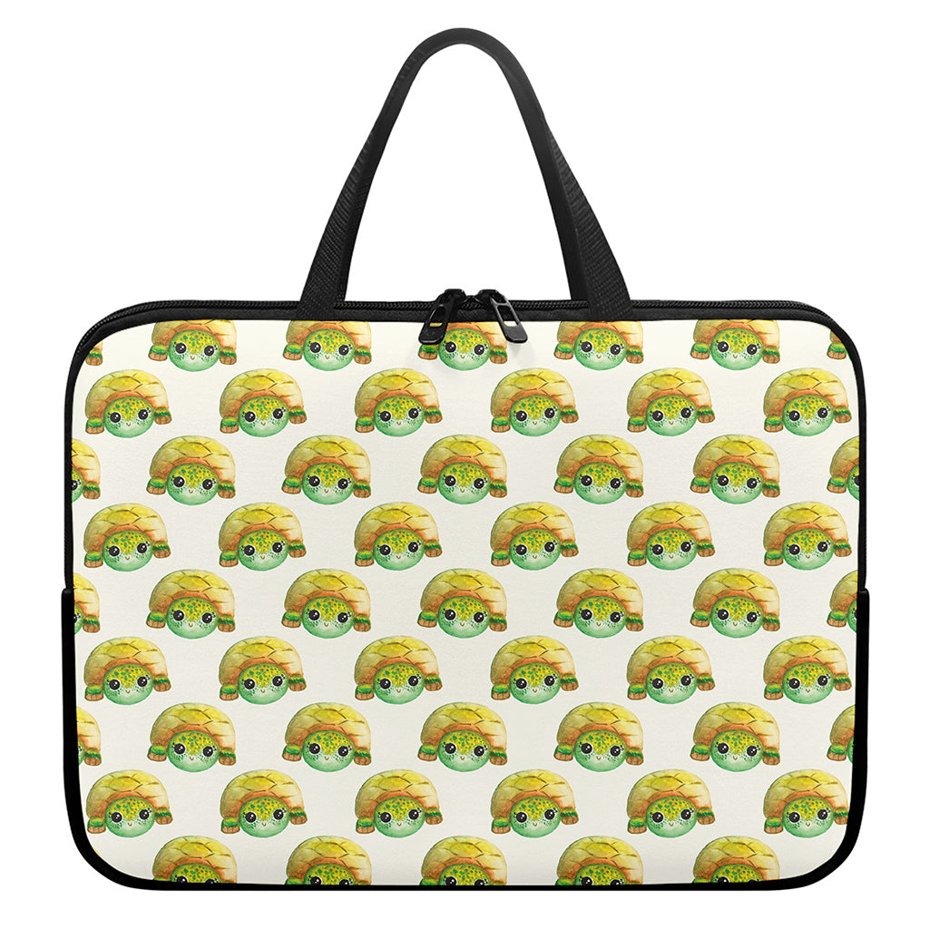 Watercolor Turtle Pattern Print Laptop Sleeve With Handle